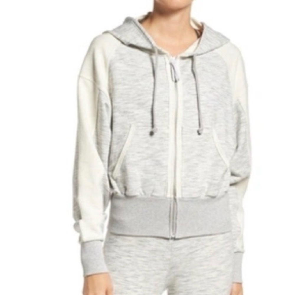 FREE PEOPLE MOVEMENT SHADOWBOXER GRAY SPACE DYE FULL ZIP HOODIE SWEATSHIRT SZ XS - Picture 5 of 5